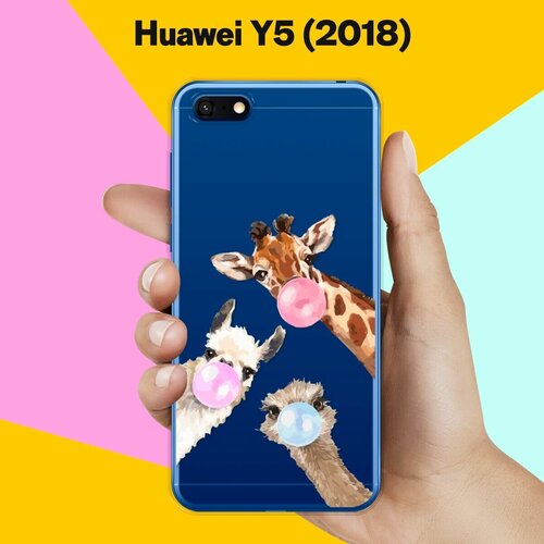 Силиконовый чехол на Huawei Y5 2018 Лама, жираф, страус / для Хуавей Ю5 2018 силиконовый чехол лама жираф и страус на huawei y5 prime 2018