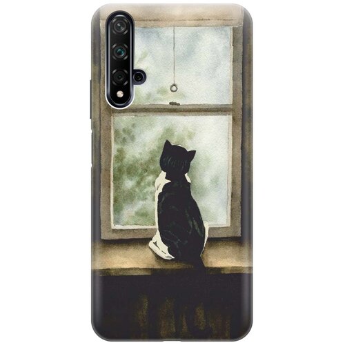 фото Re:pa накладка transparent для huawei nova 5 с принтом "кот у окна"