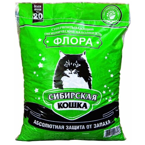 Впитывающий наполнитель Сибирская кошка Флора, 20л, 1 шт.