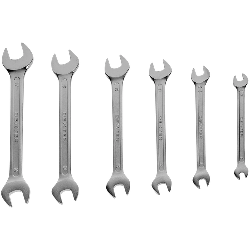 Набор ключей рожковых Dexter DOE SET 6PCS 6-17 мм, 6 предметов набор ключей комбинированных dexter comb 6pcs set 7 17 мм 6 предметов