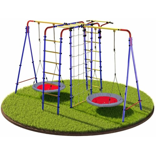 Детский спортивный комплекс для улицы, игровая уличная площадка для детей, для сада и дачи с двумя качелями