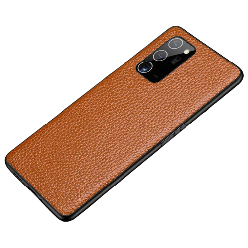 фото Чехол-бампер-накладка mypads premium на samsung galaxy note 20 ultra (sm-n985f) роскошная премиальная задняя пластиковая панель-крышка обтянутая качественной импортной натуральной кожей теленка коричневая