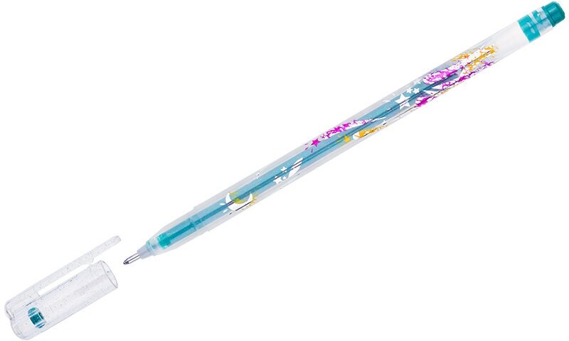 Ручка гелевая Crown "Glitter Metal Jell" зеленая с блестками, 1,0мм Crown 063895