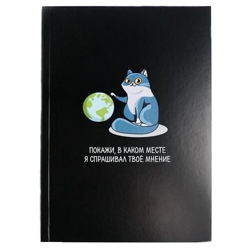 Ежедневник ArtFox Покажи в каком месте... 3944831 недатированный, А5, 80 листов, черный ежедневник в мягкой обложке котик а5 80 листов