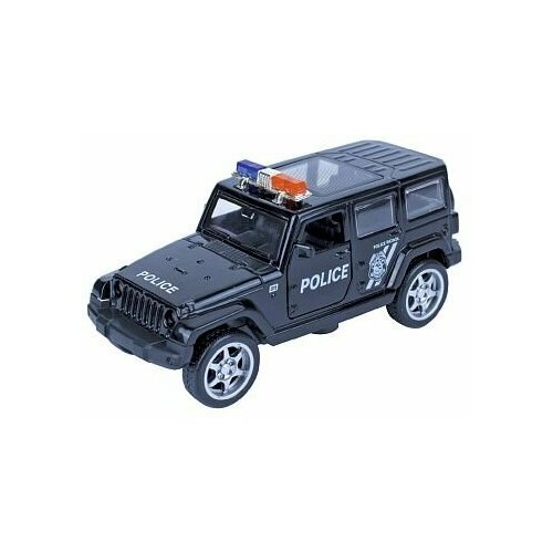 Автомобиль kings toy Police инерционный световые звуковые эффекты металлический черный 1:36