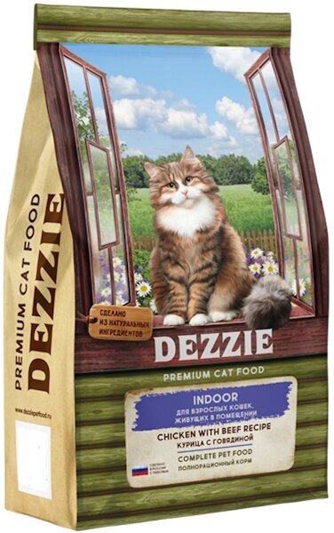 Корм сухой для кошек, живущих в помещении 400 г DEZZIE (Дэззи) Indoor Adult Cat, Курица с Говядиной - фотография № 10