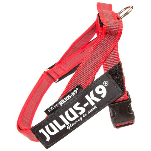 Шлейка JULIUS-K9 Belt harness Color & Gray 2, обхват шеи 40 см, красный, XL