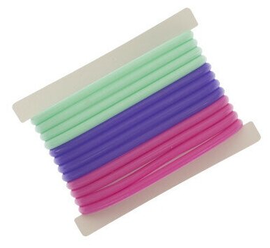 Резинки для волос Dewal Beauty силикон, фиолетовый/розовый/ зеленый, 12шт