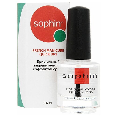Sophin Верхнее покрытие French Manicure Quick Dry, прозрачный, 12 мл sophin верхнее покрытие wet glaze прозрачный 12 мл