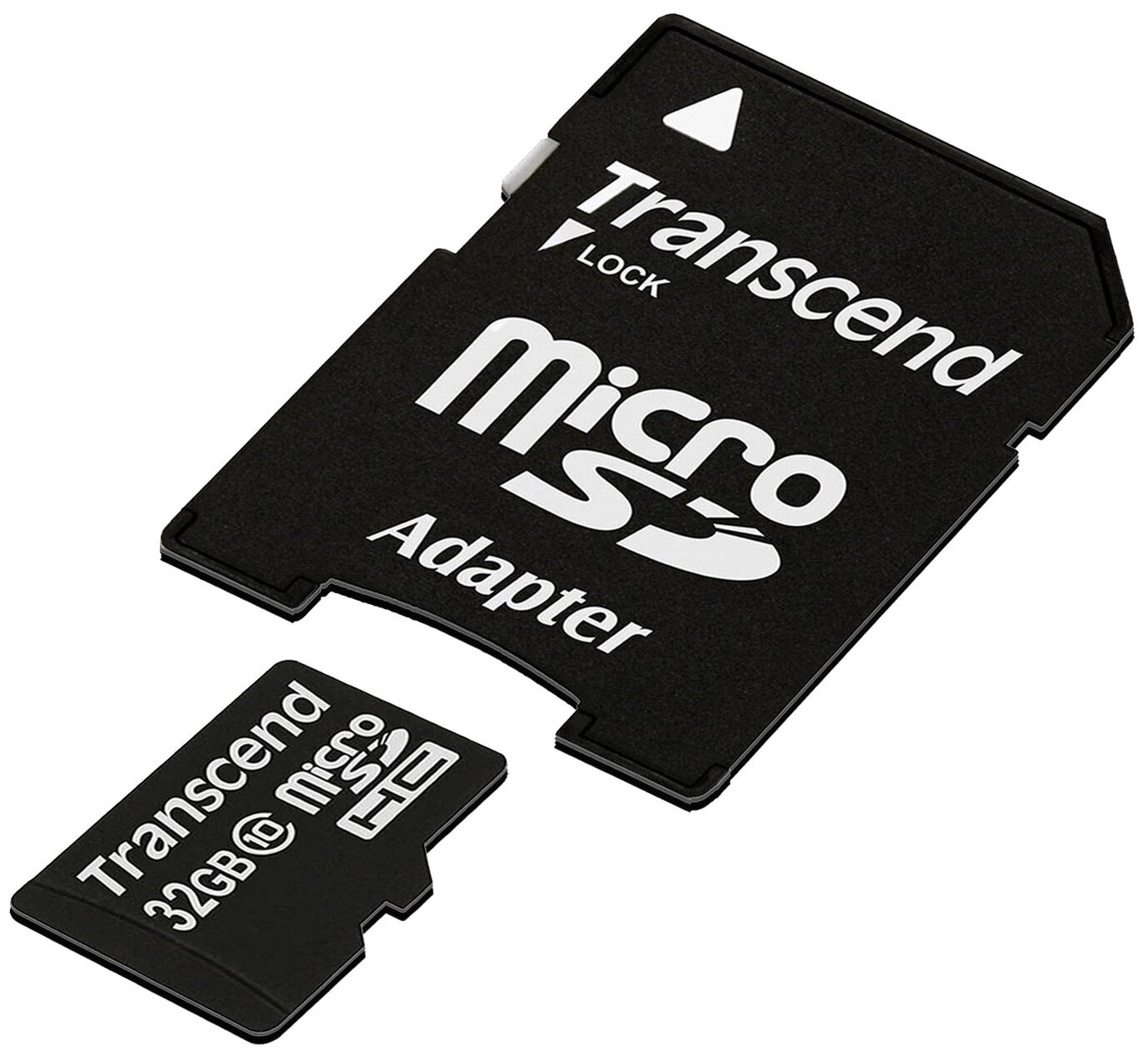 Карта памяти microSDHC microSD Transcend 32Gb class 10 с адаптером TS32GUSDHC10