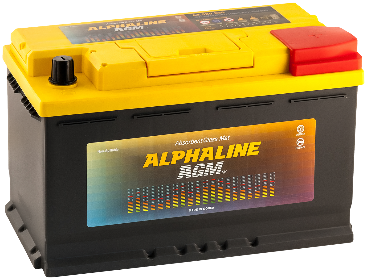 Аккумулятор автомобильный AlphaLINE AGM AX 58020 6СТ-80 обр. 315x175x190