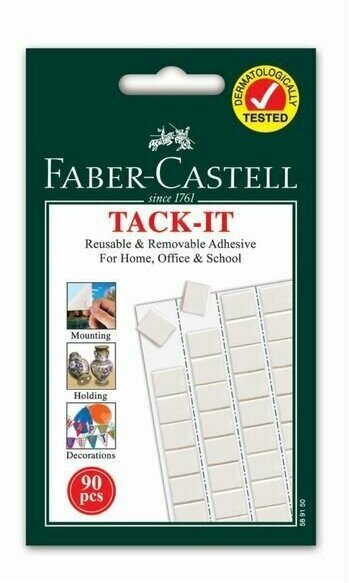 Клеящие подушечки Faber-Castell TACK-IT белые, 90 штук /упаковка, 50 г, блистер