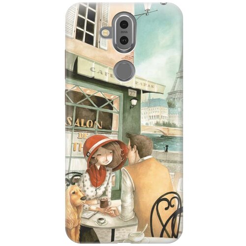 фото Re:pa накладка transparent для nokia 8.1 с принтом "sweet paris"