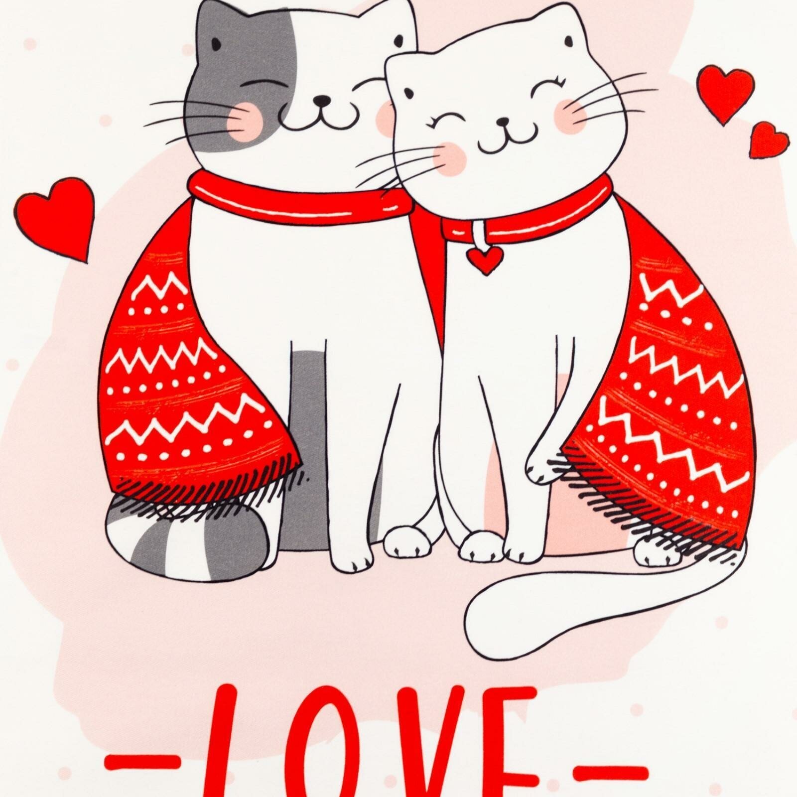 Полотенце Этель "Cat's love" 40х73 см, 100% хлопок, саржа 190 гр/м2 - фотография № 9