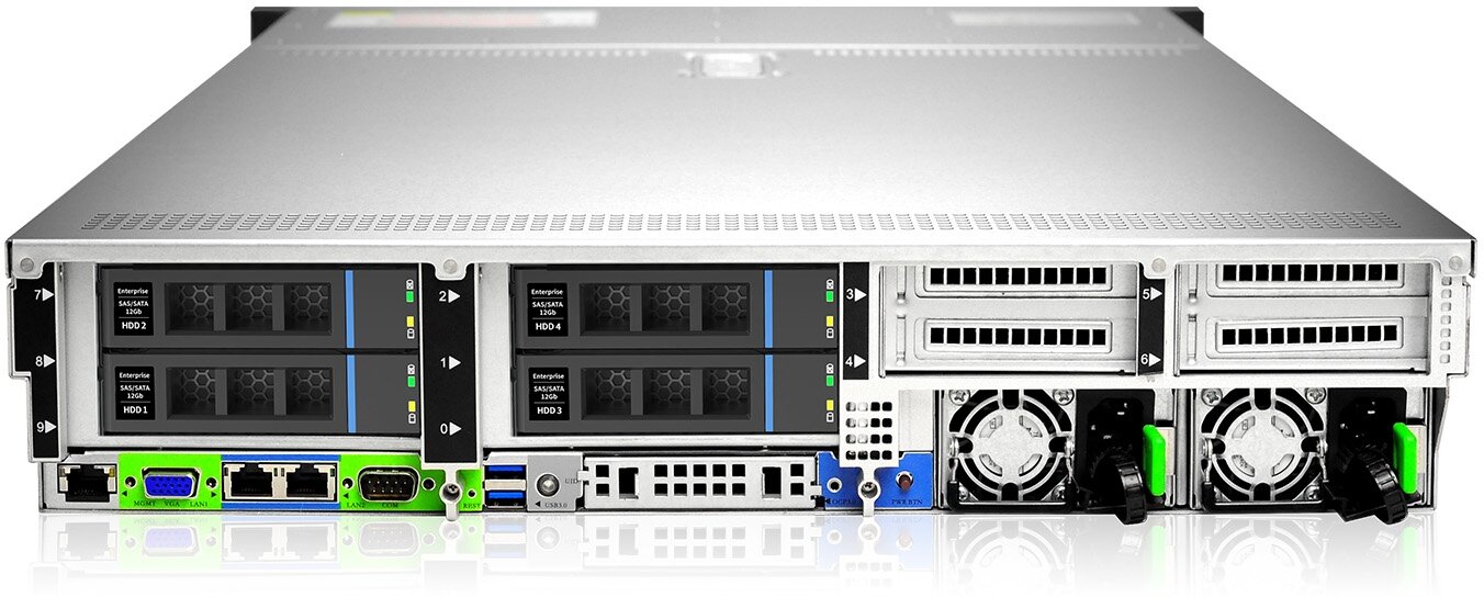 Сервер Gooxi SL201-D08R-NV-G3 без процессора/без накопителей/количество отсеков 35" hot swap: 8/2 x 800 Вт/LAN 1 Гбит/c