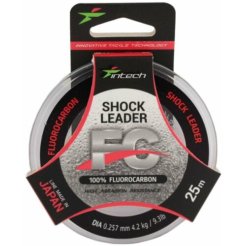 флюорокарбон intech fc shock leader 25м 0 178mm 2 1kg 4 6lb Флюорокарбон Intech FC Shock Leader 25м (0.257mm (4.2kg / 9.3lb))