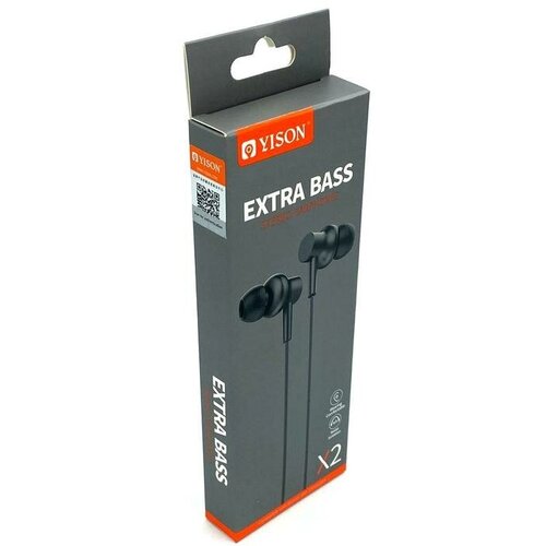 Наушники внутриканальные с микрофоном Yison X2 35mm Audio Pin 12m кабель черный 24500₽