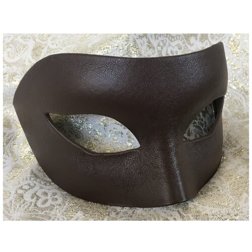 фото Мужская, карнавальная маска из кожи, коричневая giacometti