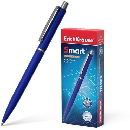 Ручка шариковая автоматическая Smart, узел 0.7 мм, под логотип, чернила синие, длина линии письма 1000 метров(12 шт.)