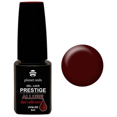 Гель-лак для ногтей Planet Nails Prestige Allure Red Collection 654 Красный рубин, 8 мл