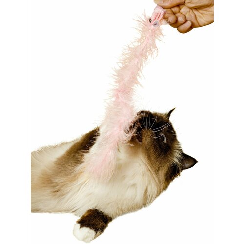 Игрушка для кошек и котят Japan Premium Pet пушистая дразнилка в виде зайца, цвет розовый