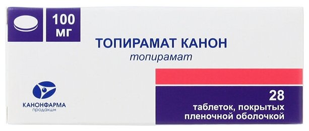Топирамат Канон таб. п/о плен., 100 мг, 28 шт.