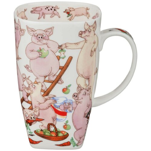 фото Lefard кружка хрюшки 600 мл белый/розовый