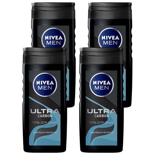 Купить Гель для душа Nivea Men Ultra carbon, 250 мл, 4 шт., гель