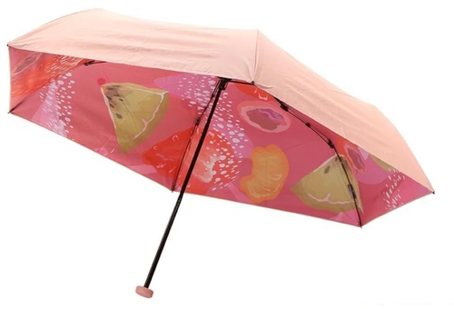 Зонт NINETYGO, 2 сложения, купол 100 см, для женщин, розовый