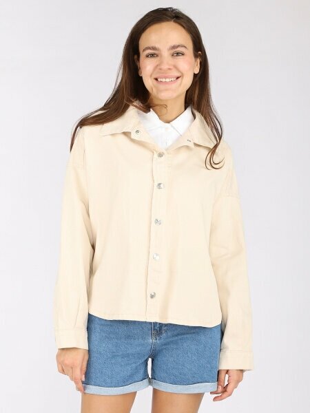 Женская джинсовая куртка A PASSION PLAY, удлиненная, оверсайз, SQ69151, цвет бежевый, размер S