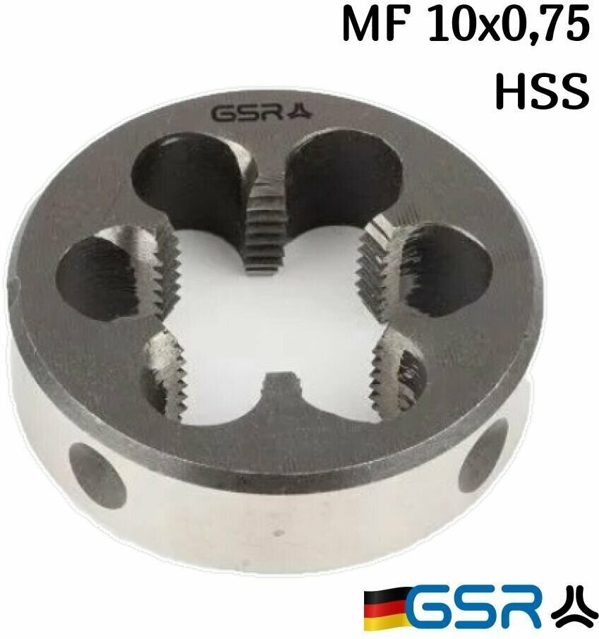Плашка для нарезания резьбы круглая HSS MF 10x075 00414460 GSR (Германия)