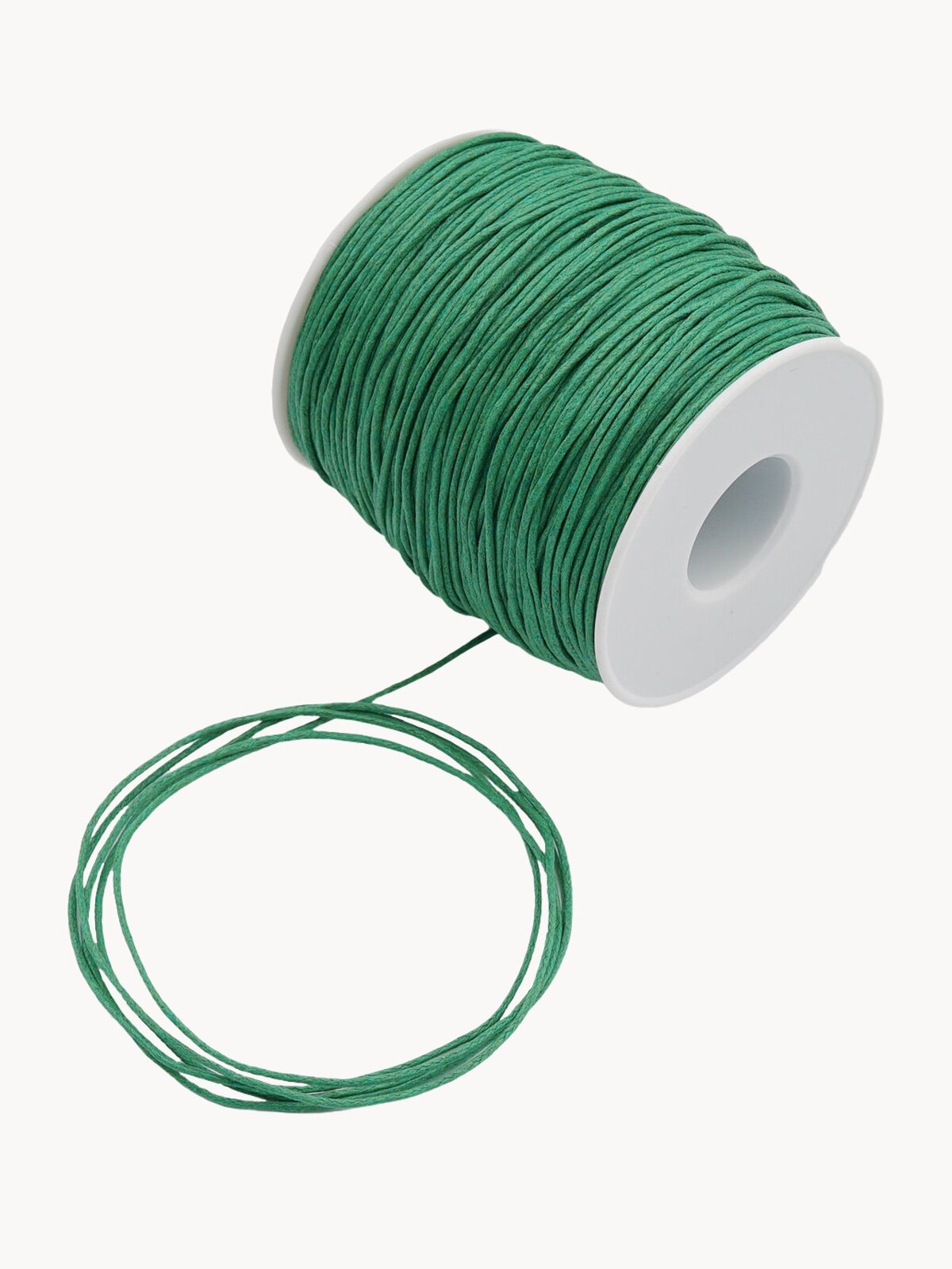 Шнур для рукоделия вощеный 1 мм*100 м, для создания браслетов и украшений, зеленый, Айрис