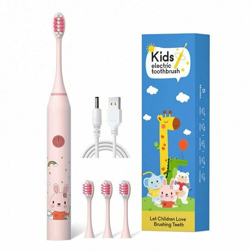 Ультразвуковая зубная щетка детская Огонек OG-HBT02 Розовая 676₽