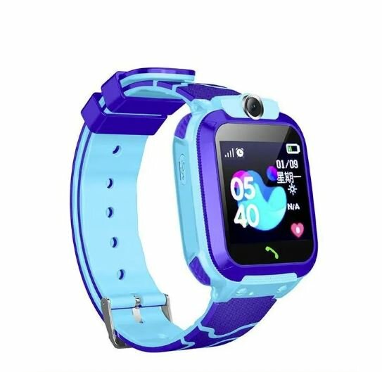 фото Умные детские смарт-часы с кнопкой SOS и GPS-навигацией/ голубой