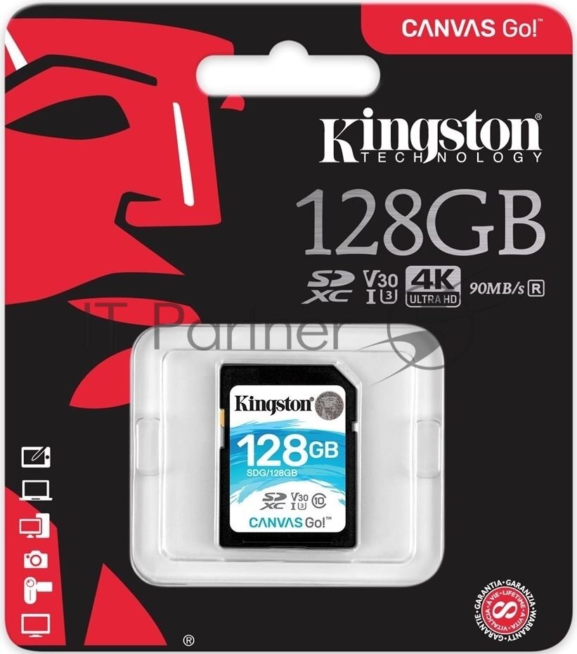 Карта памяти SDXC UHS-I U3 KINGSTON Canvas Go! Plus 256 ГБ, 170 МБ/с, Class 10, , 1 шт. - фото №9