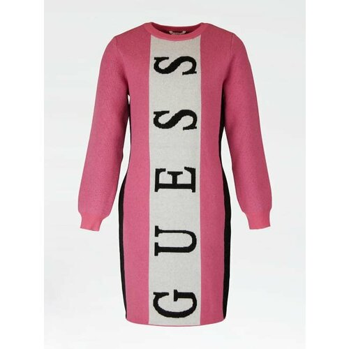 фото Платье guess, размер 12, черный, фуксия