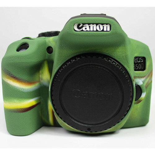 Защитный силиконовый чехол MyPads Antiurto для фотоаппарата Canon EOS 850D из мягкого качественного силикона хаки