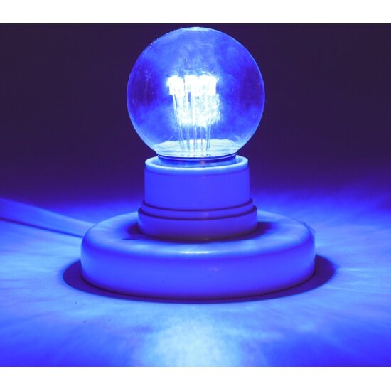 Лампа-шар светодиодная Neon-night с цоколем E27 диаметр 45 мм 6 LED 1 Вт синяя 405-123