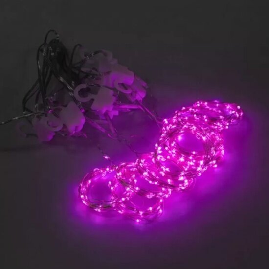 Светодиодная гирлянда Neon-night "Светодиодный дождь из Росы" 3х3 м, 300 розовых светодиодов, питание от USB