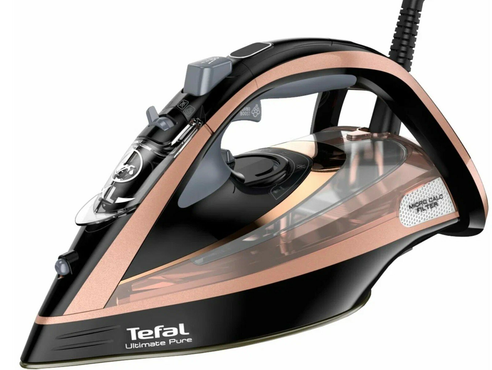 Утюг Tefal FV9867 Ultimate Pure, черный/розовый