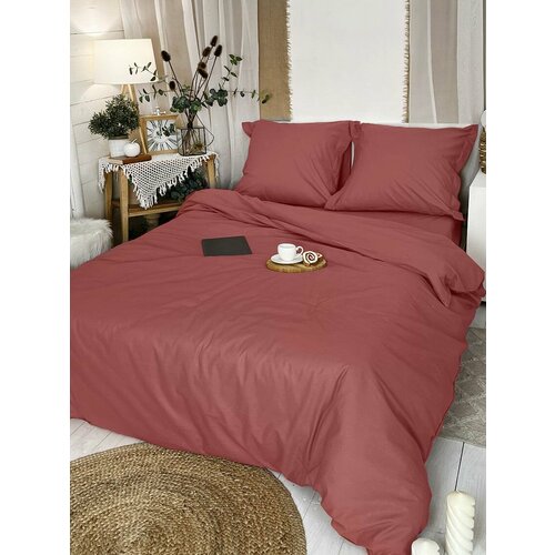Комплект постельного белья Классика, 2-х спальный, темно-розовый, наволочки 50х70