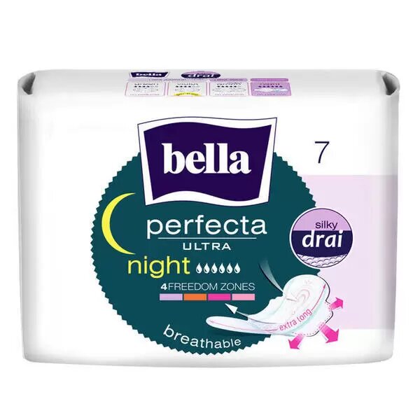 Гигиенические прокладки BELLA "Perfecta Ultra", Night, Extra Soft, супертонкие, 7 шт