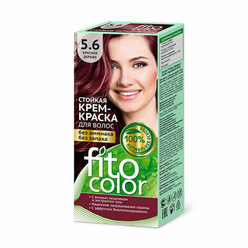 Fito Косметик Стойкая крем-краска для волос, Fitocolor, тон 5.6 красное дерево, 115 мл