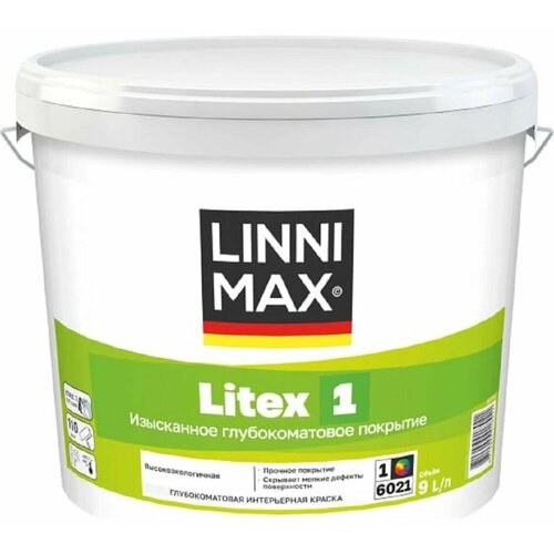 LINNIMAX Litex 1 Белая краска для стен для внутренних работ Литекс 1 База 1, 9 л интерьерная латексная краска dufa premium вд satin