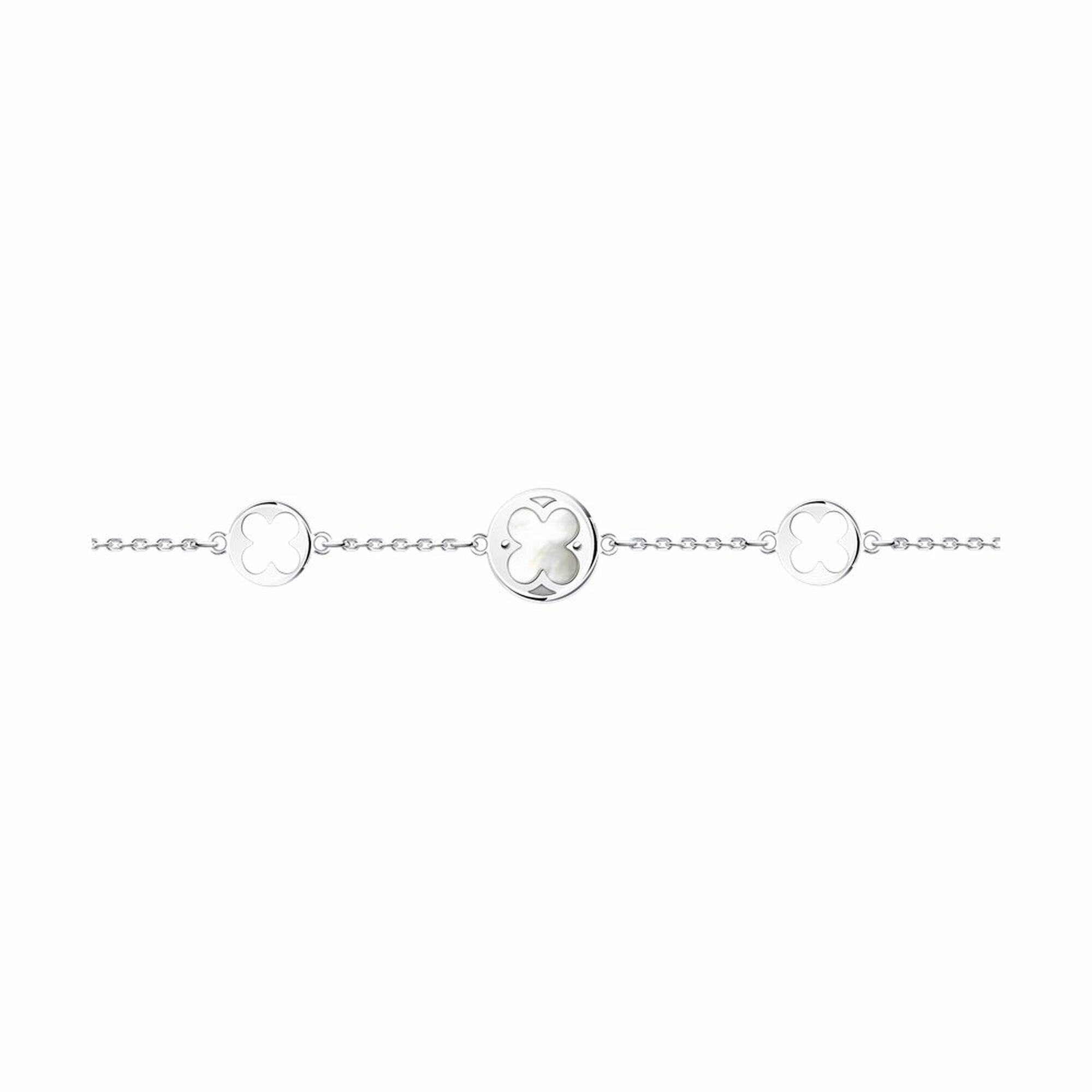 Браслет Diamant online, серебро, 925 проба, родирование, перламутр, длина 17 см., мультиколор