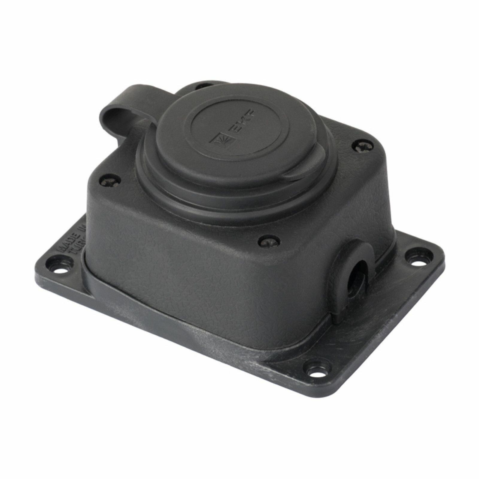 Роз. одномест. с защит. крышкой каучуковая 230В 2P-PE 16A IP44 EKF PRO - 1 шт