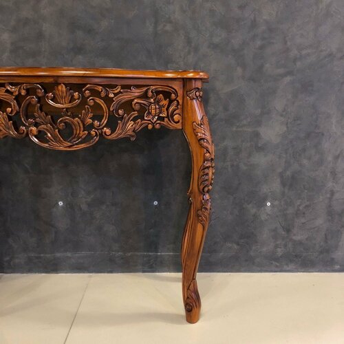 Изображение товара Консоль резная DOMKORLEONE из массива красного дерева (mahogany wood) HTKL-M цвет орех NAA (светло-коричневый)
