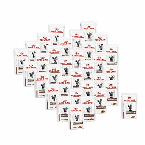 Royal Canin Gastrointestinal влажный диетический корм для взрослых кошек при расстройствах пищеварения, при истощении и в период реабилитации, в соусе, в паучах - 85 г х 32 шт.