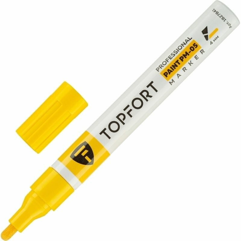 Маркер Topfort "Paint", лаковый, 4 мм, желтый (ZP1501)