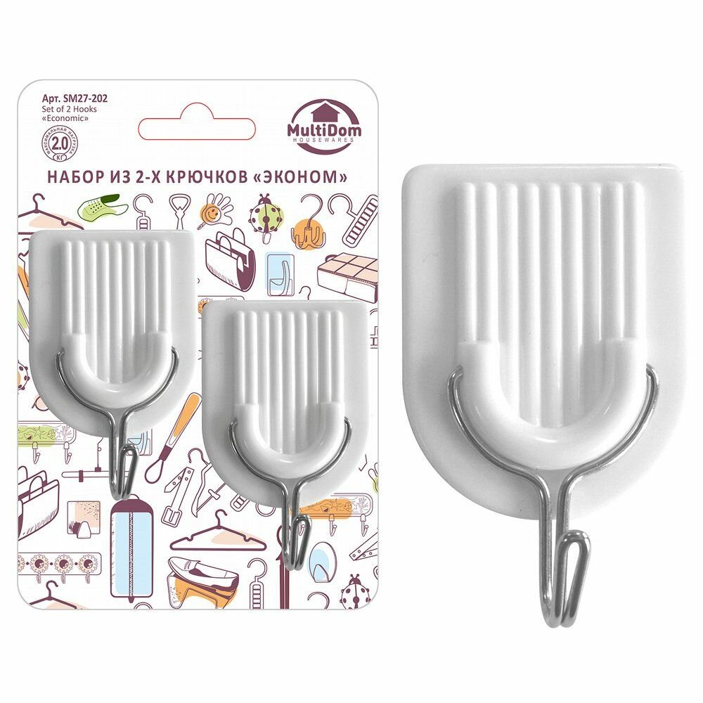 Крючки самоклеящиеся Мультидом 2 шт 